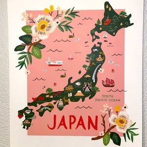 Rifle Paper Co. Japan 🇯🇵 print 12” L by 11” W - frame for great gift.
